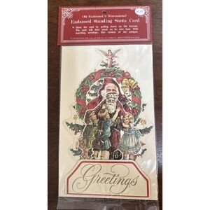 Vintage 1984 Merrimack Christmas Pop up Die cut 3d Card Santa Greetings NEW